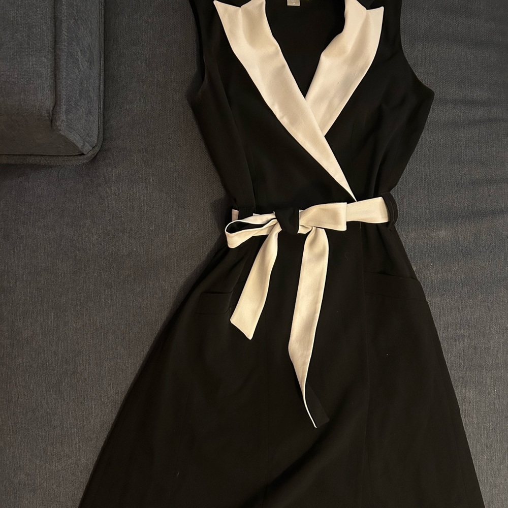 Calvin Klein Black and White Midi Dress